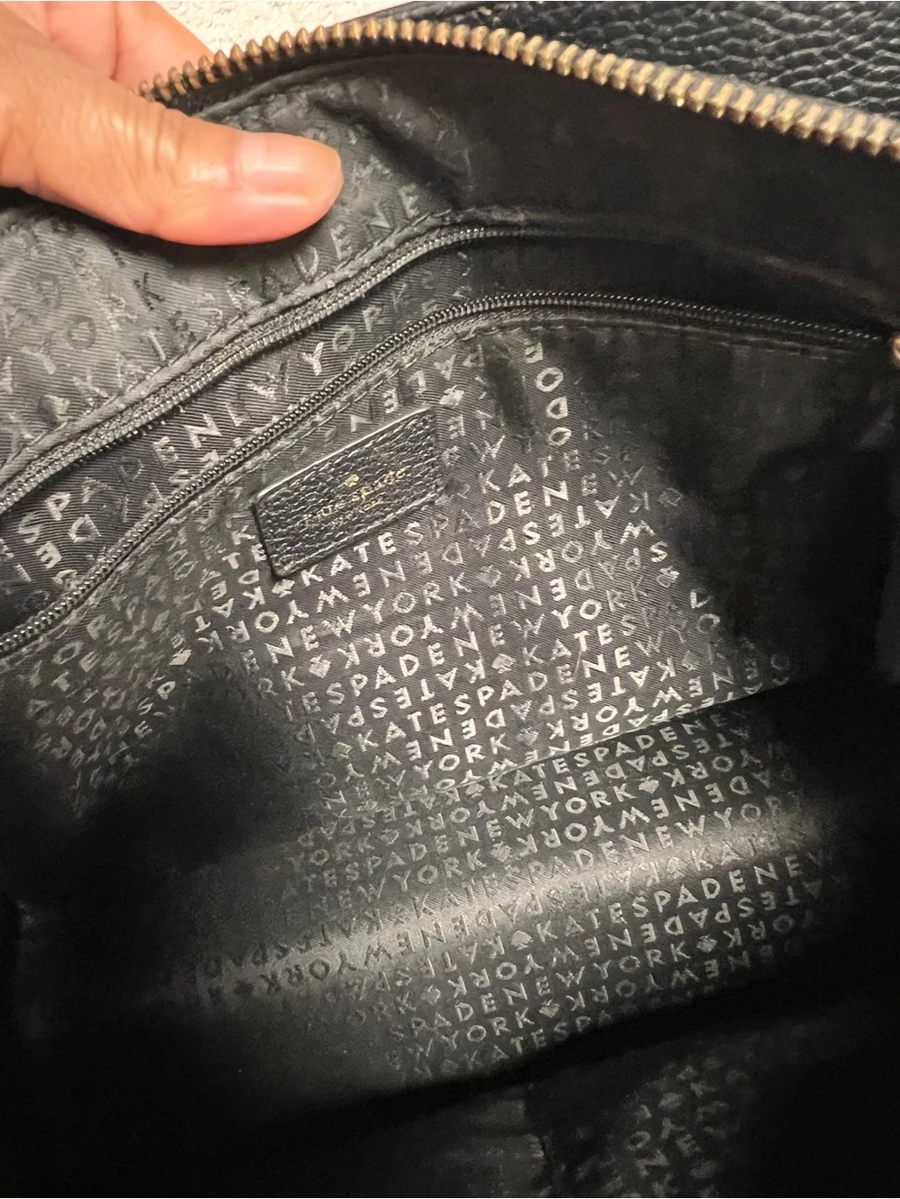 kate spade Black Pebbled Leather Satchel with Shoulder Strap